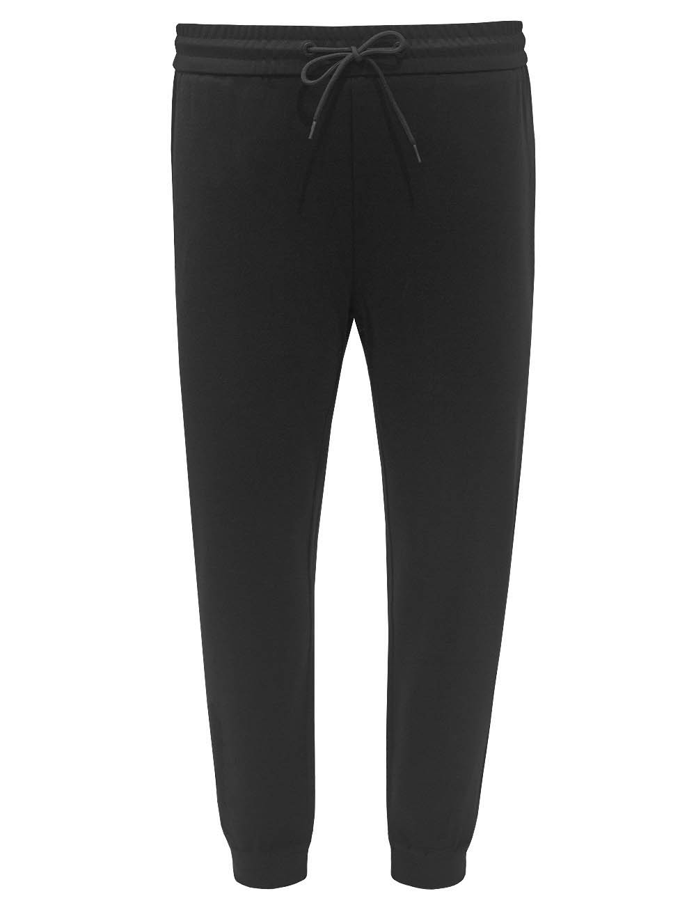 Black-Slim-Fit-Knitted-Drawstring-Joggers-Pants-CP1B11K.5-1 Slim Fit Knitted Drawstring Jogger Pants - 图片 1