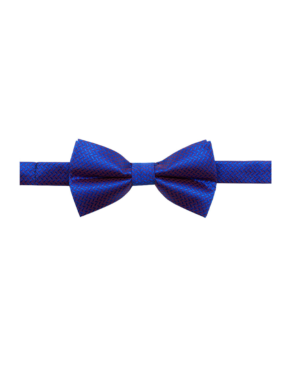BlueHerringboneWovenBowtieWBT12.7_1 Blue Herringbone Woven Bowtie - 图片 1