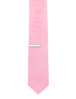 Classic Chrome with Brushed Silver Border Tie Clip - 图片 2