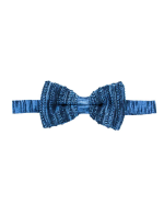 Blue Pattern Knitted Bowtie