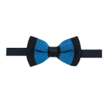 Black and Blue Stripes Knitted Bowtie