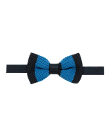 Black and Blue Stripes Knitted Bowtie
