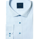 White with Blue Stripes Eco-ol Bamboo Stretch Modern Fit Shirt