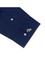 Solid Navy Blue Eco-ol Bamboo Modern Fit Shirt - 图片 3