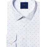 Navy Blue Tiny Diamond Print Eco-ol Bamboo Modern Fit Shirt