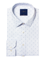 Navy Blue Tiny Diamond Print Eco-ol Bamboo Modern Fit Shirt