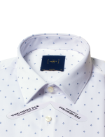 Navy Blue Tiny Diamond Print Eco-ol Bamboo Modern Fit Shirt - 图片 2