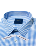 White and Blue Check Eco-ol Bamboo Modern Fit Shirt - 图片 2