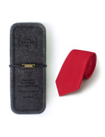 Solid Carmine Red Spill Resist Woven Necktie - 图片 3