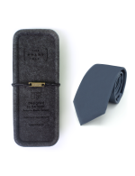 Solid Charcoal Grey Spill Resist Woven Necktie - 图片 3