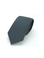 Solid Ash Black Spill Resist Woven Necktie - 图片 2