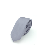 Solid Mid Grey Spill Resist Woven Necktie - 图片 2