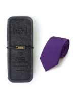Solid Royal Purple Spill Resist Woven Necktie - 图片 3