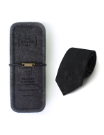 Black Pattern Spill Resist Woven Necktie - 图片 3