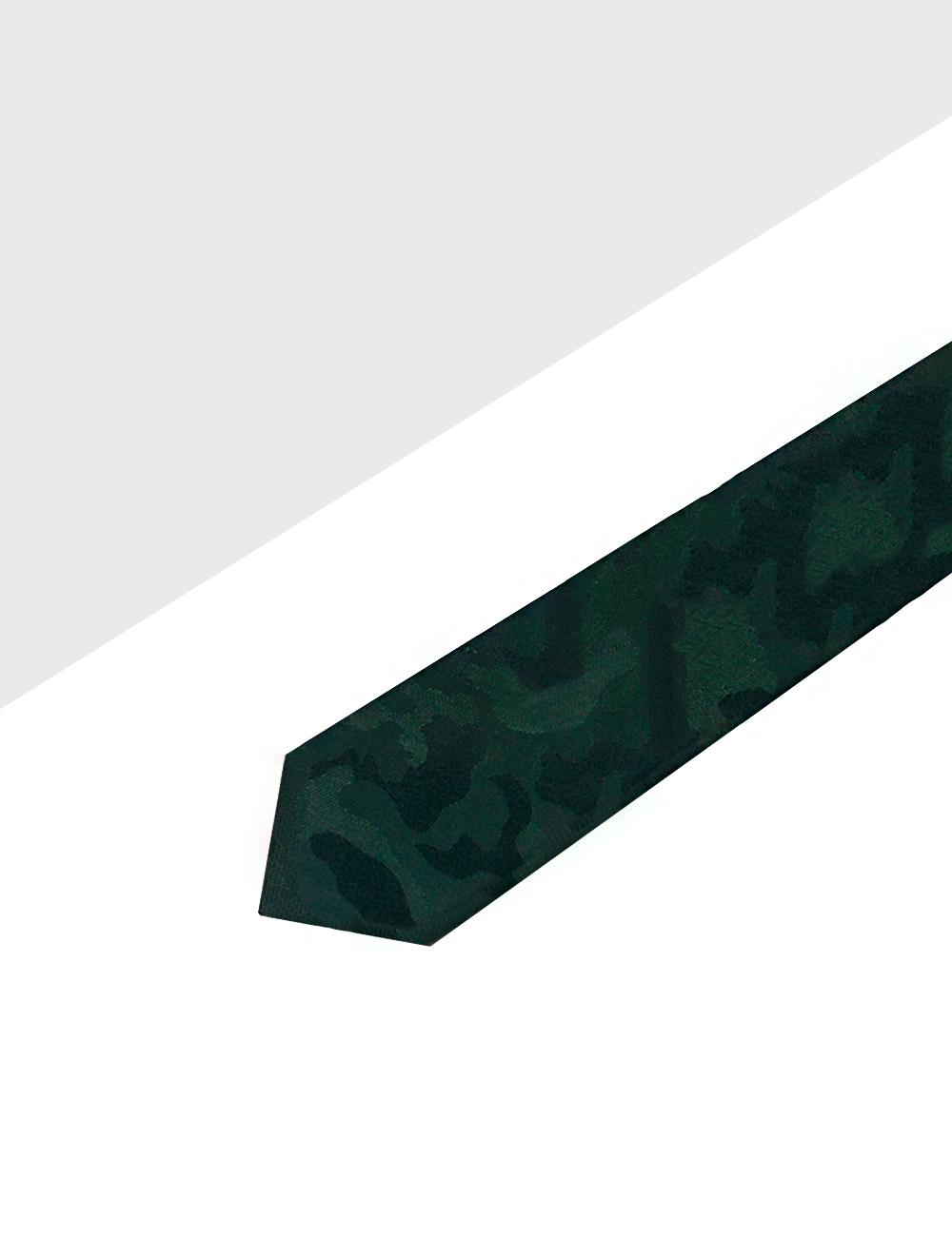 NT90.7_1 Army Green Camo Woven Necktie - 图片 1