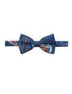 Navy Blue with Red and White Paisley Print Woven Bowtie