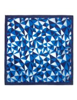 Navy Blue Geometric Print Woven Pocket Square - 图片 3