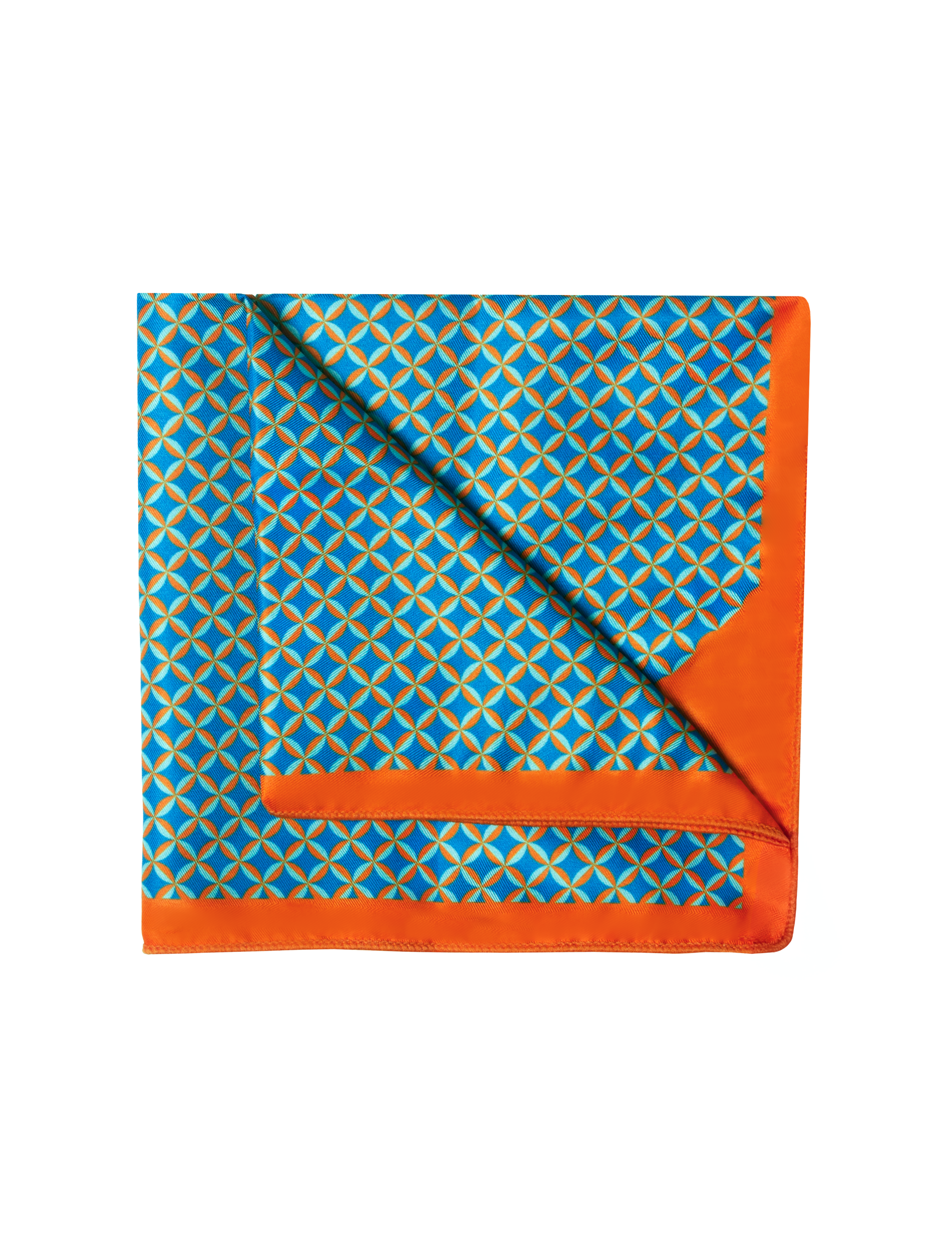 PSQ10.17_1 Orange Print Pocket Square - 图片 1