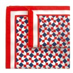 Orange Geometric Print Woven Pocket Square