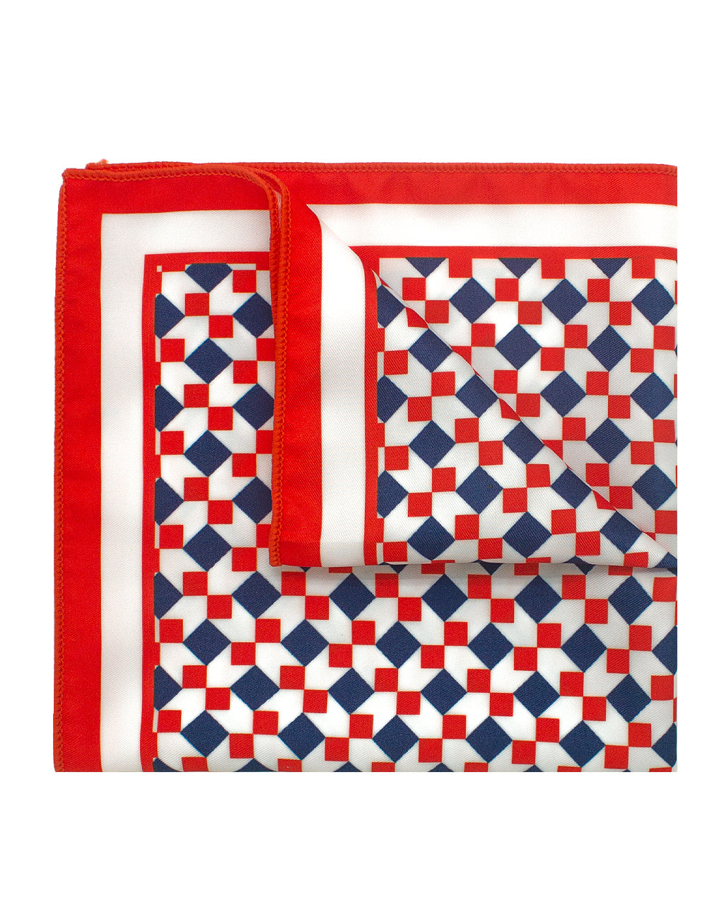 PSQ13.15_1 Orange Geometric Print Woven Pocket Square - 图片 1