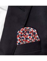 Orange Geometric Print Woven Pocket Square - 图片 2