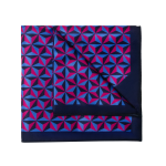 Navy Blue and Pink Print Pocket Square