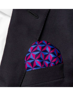 Navy Blue and Pink Print Pocket Square - 图片 2