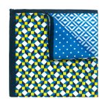 4-in-1 Sky Blue Print Woven Pocket Square