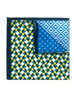4-in-1 Sky Blue Print Woven Pocket Square