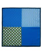 4-in-1 Sky Blue Print Woven Pocket Square - 图片 3