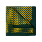 Green THE SHIRT BAR Logo Print Pocket Square