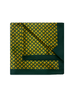 Green THE SHIRT BAR Logo Print Pocket Square