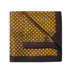 Brown THE SHIRT BAR Logo Print Pocket Square