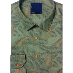 Grey Feather Print Eco-ol Bamboo Relaxed Fit Shirt