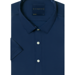 Solid Navy Blue Eco-ol Bamboo Short Sleeve Relaxed Fit Shirt