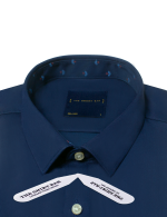 Solid Navy Blue Eco-ol Bamboo Short Sleeve Relaxed Fit Shirt - 图片 2