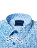 Blue Peranakan Print Relaxed Fit Short Sleeve Shirt - 图片 2