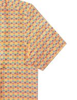 Orange Peranakan Print Silky Finish Relaxed Fit Short Sleeve Shirt - 图片 3