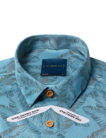 Grey Feather Print Eco-ol Bamboo Short Sleeve Relaxed Fit Shirt - 图片 2