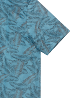 Grey Feather Print Eco-ol Bamboo Short Sleeve Relaxed Fit Shirt - 图片 3