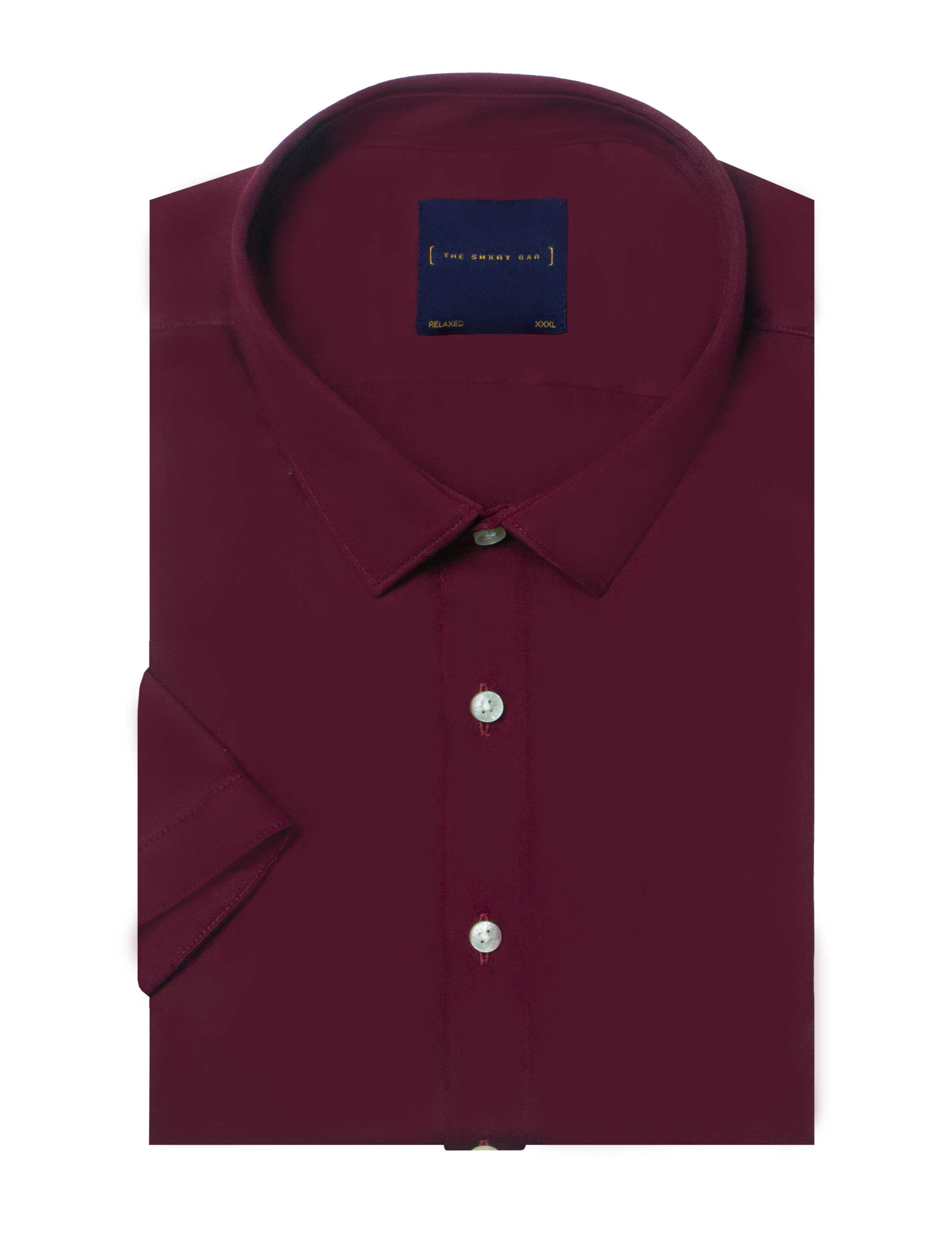 RF9SF17.39_1 Solid Maroon Eco-ol Bamboo Short Sleeve Relaxed Fit Shirt - 图片 1