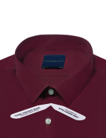 Solid Maroon Eco-ol Bamboo Short Sleeve Relaxed Fit Shirt - 图片 2