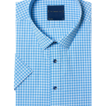 Blue Check Short Sleeve Relaxed Fit Shirt