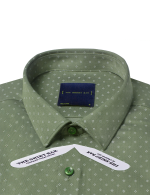 White Small Dots Grid Print Eco-ol Bamboo Relaxed Fit Short Sleeve Shirt - 图片 2