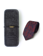 Orange and Navy Blue Spill Resist Reversible Woven Necktie - 图片 3