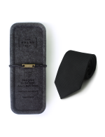 Black Checks Spill Resist Woven Reversible Necktie - 图片 3