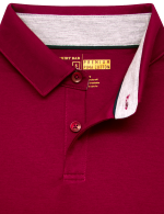 Red Pima Cotton Button Down Collar Polo T-Shirt - 图片 2