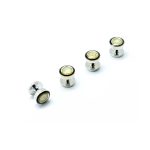 Yellow Swirl with Black Circle Enamel in Silver Tuxedo Studs Set