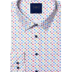 White Junk Boat Print Silky Finish Slim Fit Shirt