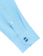 Solid Blue Eco-ol Bamboo Tailored Fit Shirt - 图片 3